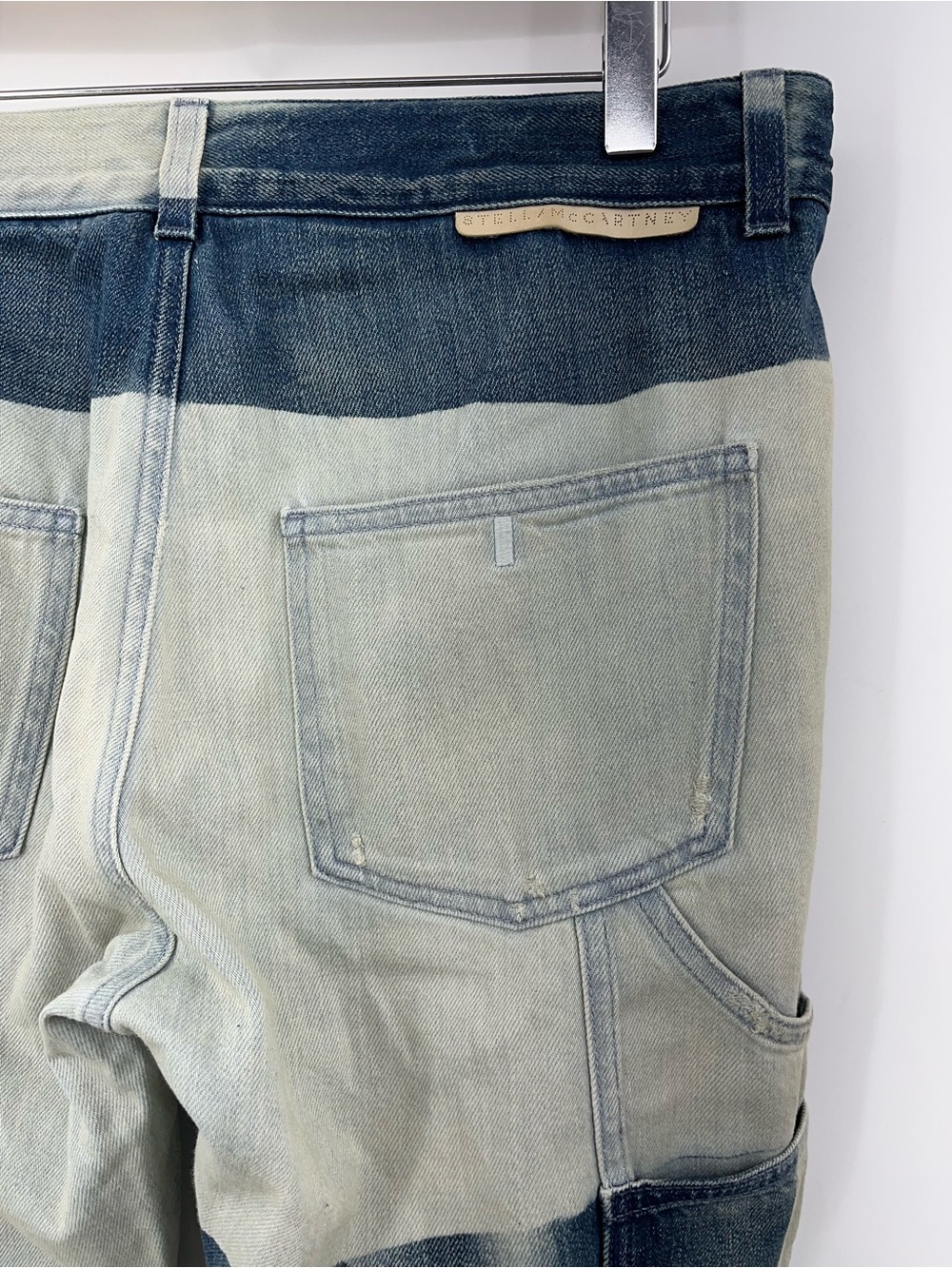 Stella McCartney Skinny Jeans colorblock bleach blue 0655 white green utility 28 - Picture 10 of 16